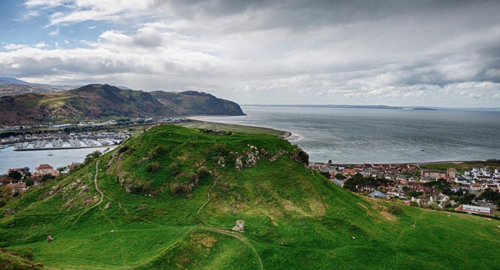 Drone view of Deganwy Castle